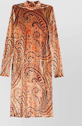 Etro paisley print midi dress with long sleeves
