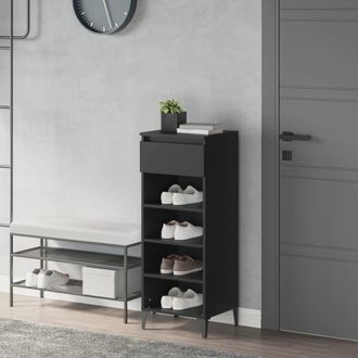 vidaXL Mueble Zapatero Madera Contrachapada Negro 40x36x105 Cm Vidaxl