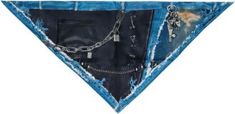 Acne Studios Geprinte Zijden Bandana - unisex - Zijden sjaals - Veelkleurig - ONE Size - Denim - Accessoires