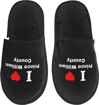 Generic Lightweight Cotton Slipper I Love William County Mens Slipper Soft Womens Slippers for Winter Indoor Bedroom M