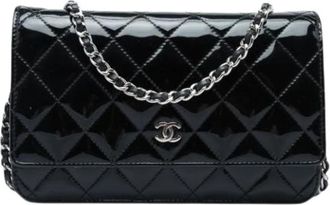 Chanel Pre-owned Wallet on Chain - Dames - Vintage Schoudertas - Zwart - ONE Size - Leer - Vintage
