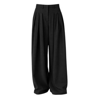 Meimeij Pantaloni a gamba larga con pinces frontali - - Trousers - Donna - Nero - M