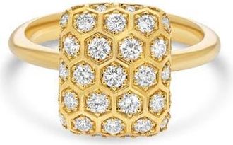 Sara Weinstock Honeycomb Diamond Square Ring in Yellow Gold at Nordstrom, Size 7