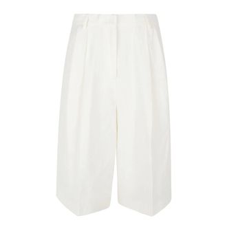 Fabiana Filippi Long Shorts, female, White, Size: M Pleated Knee-Length Shorts