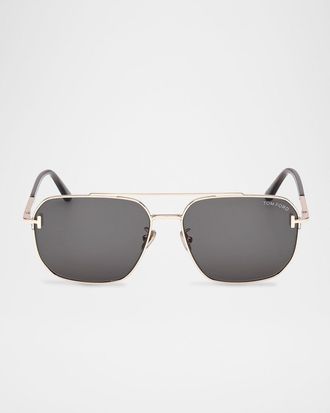 Tom Ford Men & apos;s FT1249-KM Metal Square Sunglasses