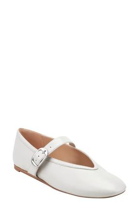 Marc Fisher Godea Mary Jane Flat in White at Nordstrom, Size 9.5