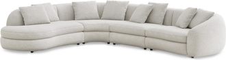 Castlery Fable Extended Chaise Sectional Sofa Left Facing Customized, Performance Boucle Light Grey, Ultra Deep Seats, Spill Resistant, Castlery