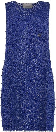 Coperni Short Lurex Dress - Dames - Korte kleedjes - Blauw - XS - Kleedjes