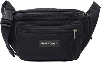 Balenciaga Black Nylon Fanny Pack Sling Bag (Pre-Owned)
