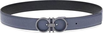 Ferragamo Mens Blue Calf Leather Bos Taurus Regular Belt
