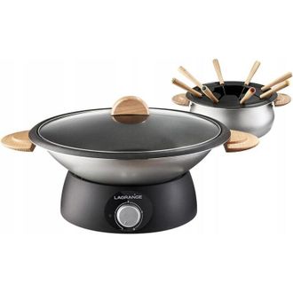 Lagrange Set wok e fonduta elettrica 900w 8 forchette - 349019 Lagrange