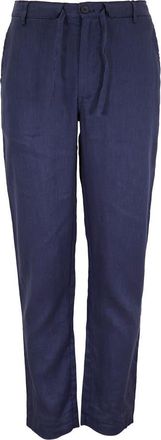 Lords of Harlech Solid Linen Drawstring Pant in Navy at Nordstrom, Size Xx-Large X 32