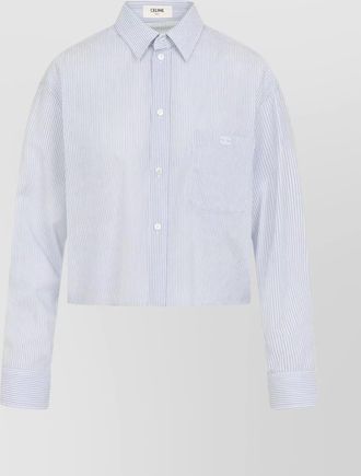 Celine triomphe striped cropped shirt