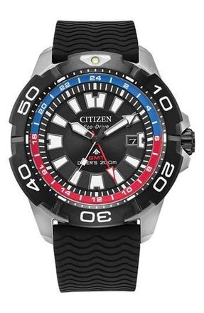 Citizen Promaster GMT Eco-Drive Bracelet Strap Diving Watch, 44mm in Black at Nordstrom Rack