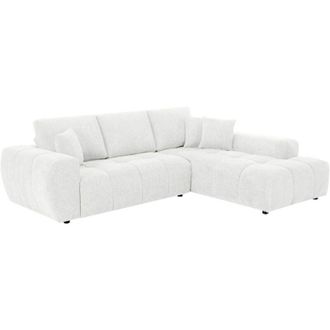 Oviala Oviala - Sofá esquinero con chaise longue derecha en tejido crudo de 3 plazas
