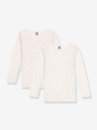 Petit Bateau 2er-Pack Shirts mit kleinen Herzen Kinder PETIT BATEAU, Baumwolle wei&szlig;