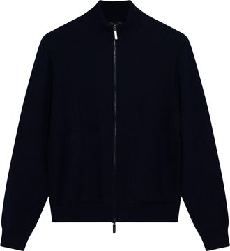 Drumohr High-Collar Cashmere Zip Jacket