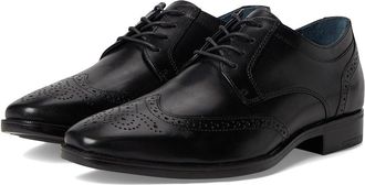 Johnston & Murphy Gibbons Wingtip Mens Lace Up Wing Tip Shoes Black Full Grain : 11.5 M (D), Leather