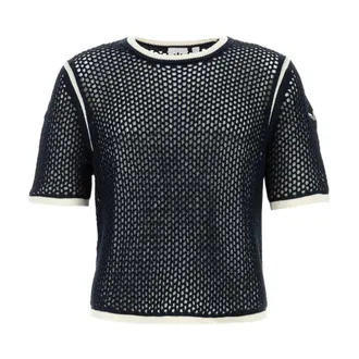 adidas T-Shirts, male, Blue, Size: M Knit T-Shirt