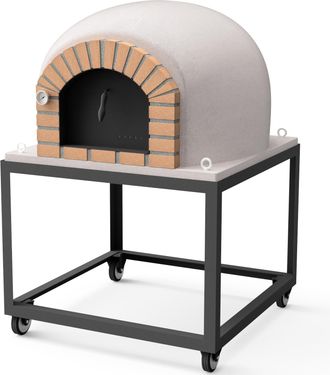 Movelar Horno De Le&ntilde;a Exterior De Obra Stromboli (blanco - 120 X 120 X 165 Cm) - Horno Exterior De Gran Capacidad, Aislado Con Corcho Y Mantas Cer&aacute;micas, Cocc