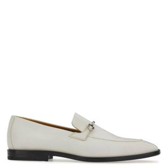 Ferragamo White Florida Gancini Ornament Moccasin, Size 6.5 EEE