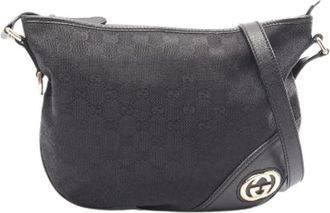 Gucci Pre-owned GG Canvas Leren Schoudertas - Dames - Vintage Schoudertas - Zwart - ONE Size - Leer - Vintage