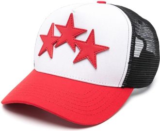 Amiri star-patch cap - men - Cotton/Lyocell/Polyester/Bos Taurus - One Size - Red