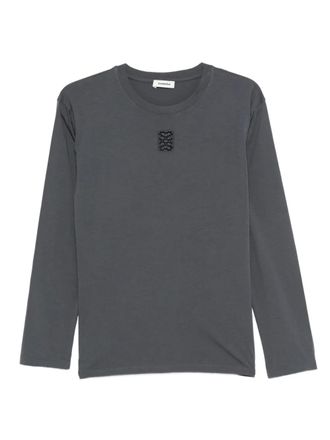 Sandro embroidered long-sleeve T-shirt - Grey