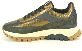 Floris Van Bommel Bruin + Brons Runner N. - Dames - Sneakers - Veelkleurig - 40 EU - Schoenen