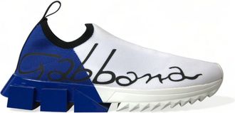 Dolce & Gabbana Witte Blauw Sorrento Lage Heren Casual Sneakers Schoenen