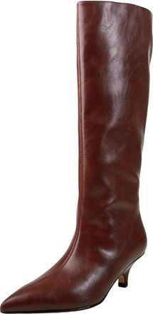 Generic Womens Cow Skin Pointed Toe High Heels Riding Boots Winter Concise Party Knee-High Boots