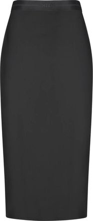 Msgm Zwarte Midi Rok - Dames - Midirokken - Zwart - S - Rokken