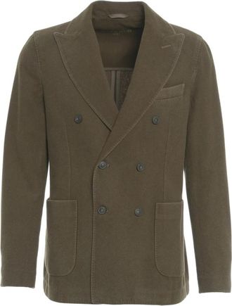 Circolo 1901 Groene Dubbel-Borst Blazer - Heren - Blazers - Bruin - M - Wol - Jassen