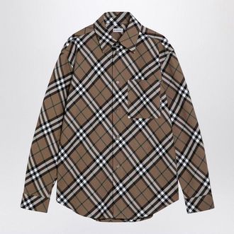 Burberry Beige Geruit Katoenen Overhemd