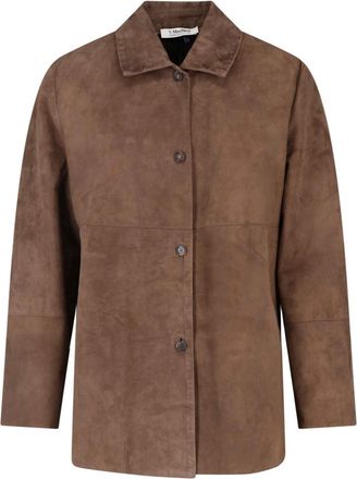 Max Mara Giacca Camicia In Suede