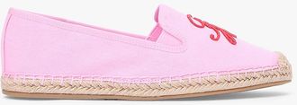 Tommy Hilfiger Womens Script Monogram Canvas Espadrille - Pink - US 6.5 / EU 37
