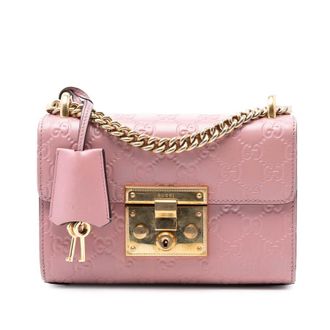 Gucci Pre-owned Gucci Small Guccissima Padlock Crossbody Ladies U5ZG764FCX27MRN2
