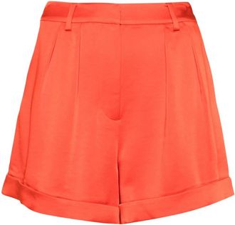 SIMKHAI Devan pleated shorts - women - Acetate/Polyester/Spandex/Elastane - 6 - Red
