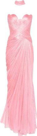 Iris Serban Abito Luna lungo con scollo a cuore - Rosa