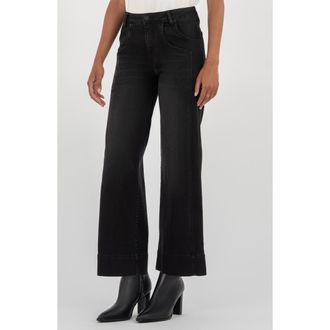 Kut from the Kloth Meg High Waist Ankle Wide Leg Jeans in Glittering at Nordstrom, Size 4