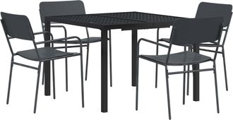 vidaXL Juego De Muebles De Exterior 5 Uds. Gris Antracita Acero Vidaxl