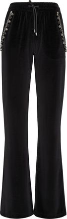 Philipp Plein Velvet Jogging Trousers Crystal Chain