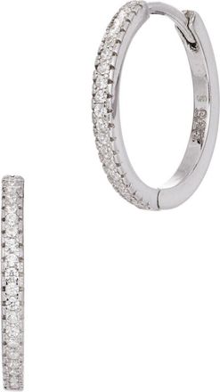 Savvy Cie Jewels CZ Huggie Hoop Earrings in Silver at Nordstrom Rack