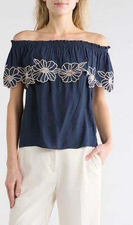 Ramy Brook Cairo Popover Top in Navy at Nordstrom Rack, Size X-Small