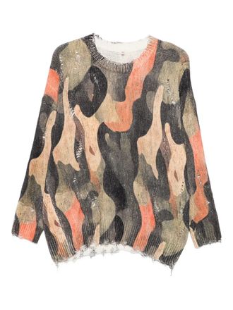 R13 camouflage-pattern sweater - women - Fabric - S - Black