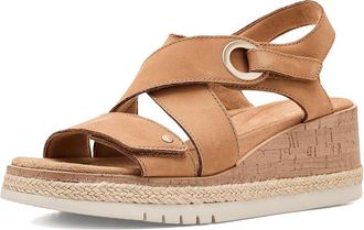 Clarks Kidiki Sun Womens Wedge Shoes Tan Nubuck : 7.5 B - Medium