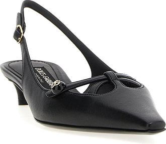 Dolce & Gabbana Womens Lamb Leather Mid Pump Slingback Black