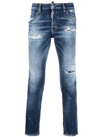 Dsquared2 distressed skinny jeans - men - Cotton/Elastane/Polyester/Polyester/Cotton - 44 - Blue