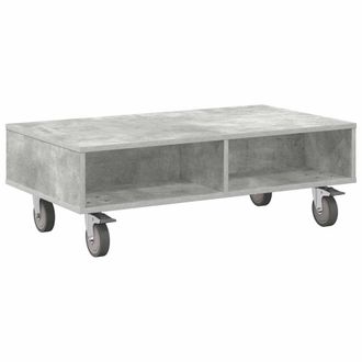 vidaXL Mesa Lateral Con Ruedas Gris Concreto 90 X 50 X 30 Cm Vidaxl