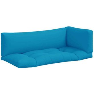 vidaXL Cojines Para Sof&aacute; De Palets 3 Unidades Tela Azul Vidaxl